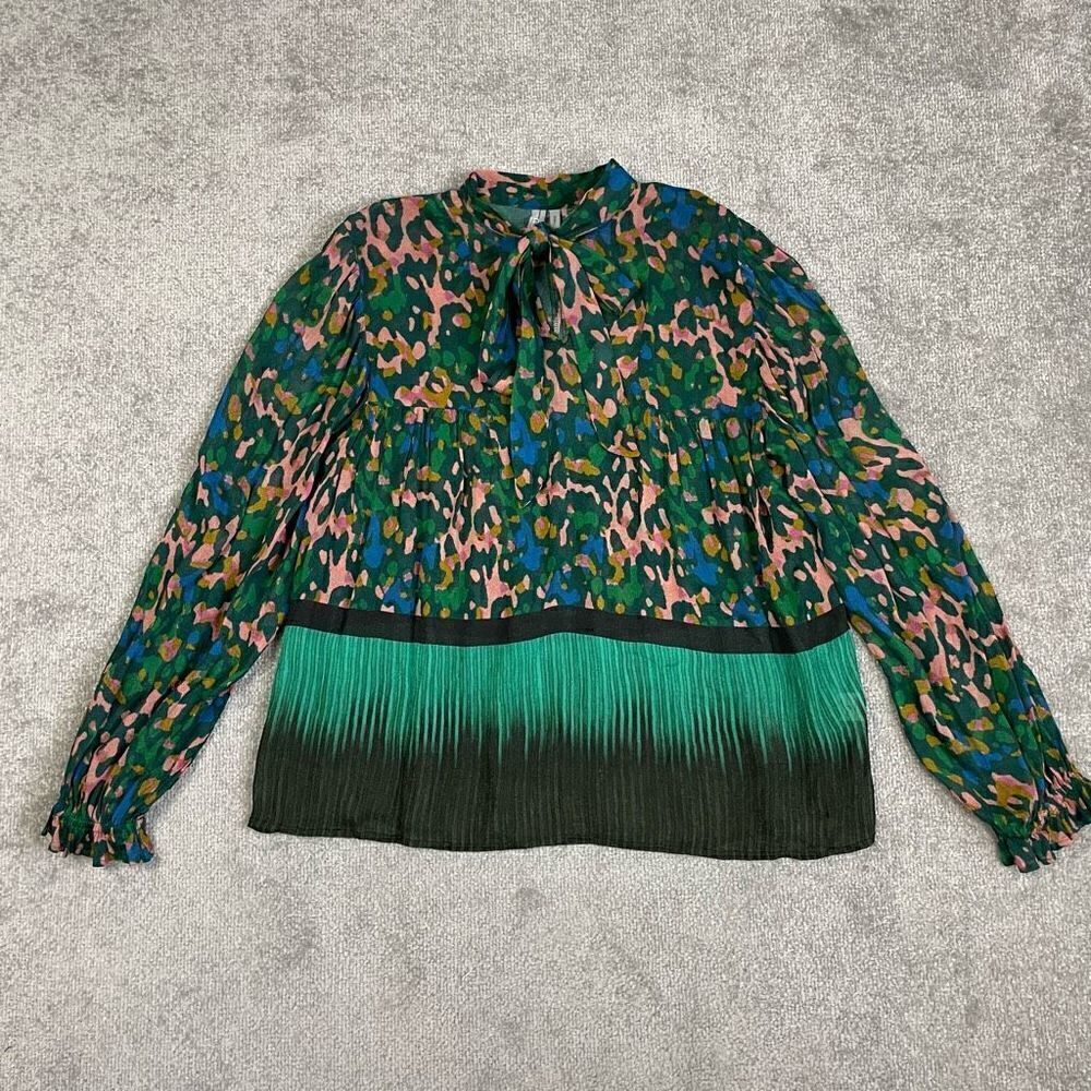 Anthropologie Blank London Women’s S Multicolored Medium Mixed Print Blouse Top